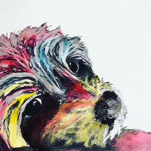 Day Dreaming - Blank Card - Greeting Card - Birthday Card - Dog - Multi Coloured - artwork - original