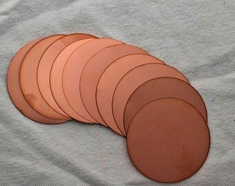 Copper Round Blanks for Stamping | 2" | 20 22 24 Gauge |Made in USA|