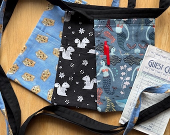 Handmade Waitress/Server Apron Pouch - Multiple Prints, Restaurant Apron with Pockets