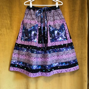 Batik Space Galaxy Patchwork Skirt W/ Elastic Waist Large - Etsy