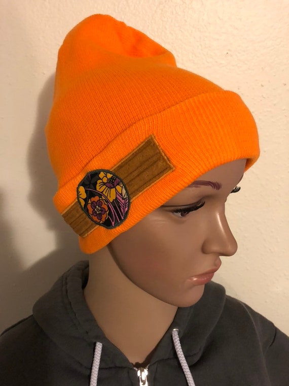 blaze orange beanie hats