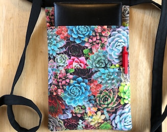 Succulent Server Apron - 3 Pocket Bartender Pouch, Handmade