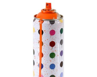 Mr. Brainwash, "Hirst Dots (Orange)" Limited Edition Hand Painted Spray Can.