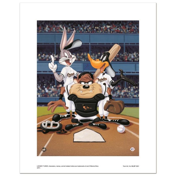 Numbered Limited Edition Giclee from Warner Bros., "At the Plate (Orioles)" with Certificate of Authenticity.