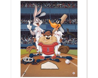 Warner Bros. "At the Plate (Red Sox)" Giclee de edición limitada numerada con certificado de autenticidad.