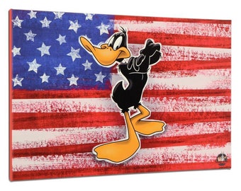 Looney Tunes Daffy Duck Patriotic Canvas Art - Limited Edition
