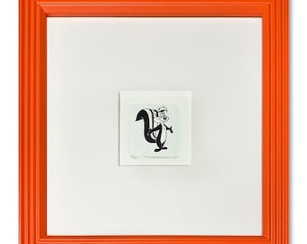Framed Limited Edition Etching with Hand-Tinted Color and Numbered "Pepe le Pew".