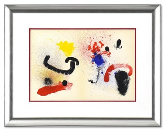 Joan Miro (1893-1983), Framed Lithograph on Paper with Letter of Authenticity.