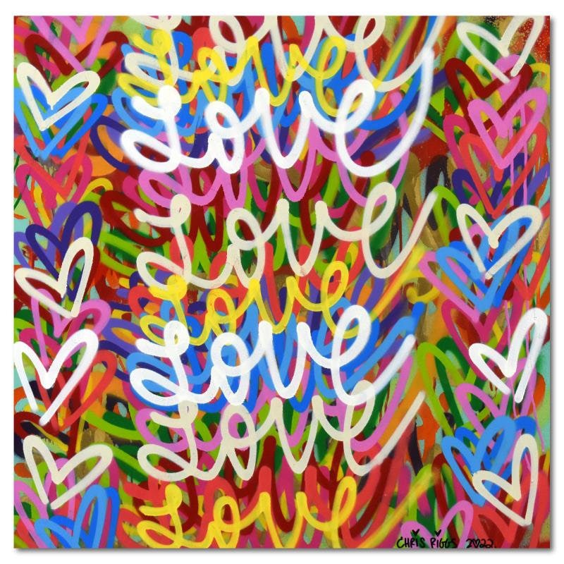 Chris Riggs 'love' Painting: Original Spray Paint Art on Canvas - Etsy