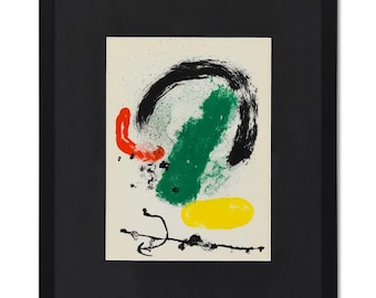 Joan Miro (1893-1983), Framed Lithograph on Paper with Letter of Authenticity.