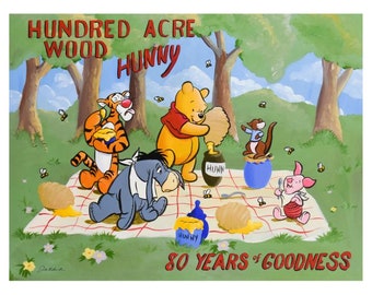 Tricia Buchanan-Benson, "Hundred Acre Woods" Limited Edition on Canvas from Disney Fine Art, Numbered and Hand Signed