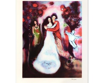 Raya Sorkine, "Le Mariage" Limited Edition Lithograph, Numbered and Hand Signed.