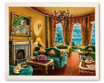 Anatoly Metlan 'Sunny Day in Florida' Signed Serigraph Art Print