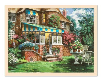 Anatoly Metlan, "Greenhouse" Limited Edition Serigraph, Numbered and Hand Signed with Certificate of Authenticity.