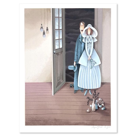 アビガイル・ヨレッシュ 「新郎新婦」 リトグラフ Avigail Yoresh Avigail Yoresh, Limited Edition Serigraph, Hand Signed and