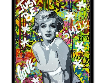 Nastya Rovenskaya, "OOPS" Framed Unique Mixed Media, Hand Signed with Letter of Authenticity.