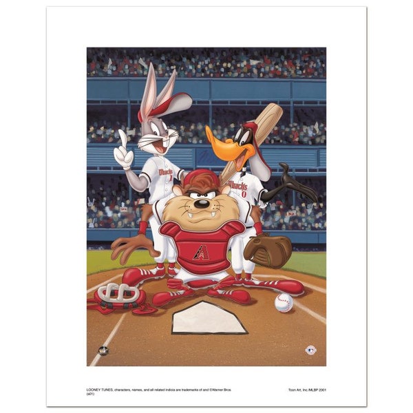 Numbered Limited Edition Giclee from Warner Bros., "At the Plate (Diamondbacks)" with Certificate of Authenticity.