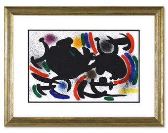 Joan Miro (1893-1983), Framed Lithograph on Paper with Letter of Authenticity.