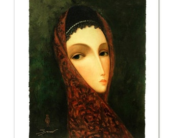 Sergey Smirnov (1953-2006), "Contessa" Limited Edition Mixed Media on Canvas, Numbered and Hand Signed by Smirnov.