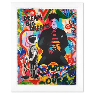 Nastya Rovenskaya, "Dreaming" Framed One-of-a-Kind Mixed Media, Hand Signed with Letter of Authenticity. image 1