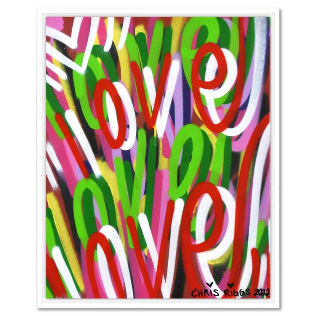 Chris Riggs 'love' Painting: Original Framed Spray Paint Art - Etsy
