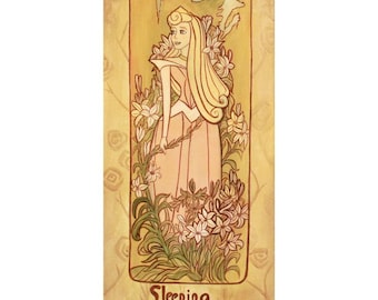 Tricia Buchanan-Benson, "Sleeping Beauty" from a Sold-Out Limited Edition on Canvas from Disney Fine Art, Numbered and Hand Signed