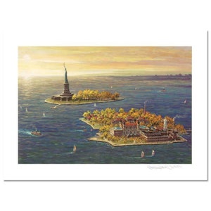 Alexander Chen "Ellis Island, Fall" Limited Edition Mixed Media, Numbered and Hand Signed with Certificate of Authenticity.