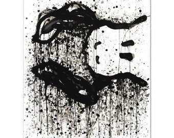 By Renowned Charles Schulz Protege, Tom Everhart "Watchdog 9 O'Clock" Limited Edition Hand Pulled Original Lithograph.