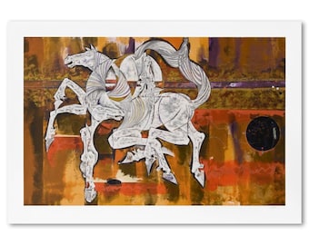 Lu Hong, "Equus" Limited Edition Serigraph, Numbered and Hand Signed with Letter of Authenticity