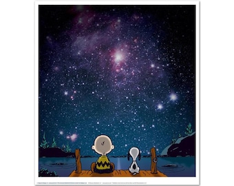 Peanuts, &quot;Stars&quot; Hand Numbered Limited Edition Fine Art Print with Certificate of Authenticity.