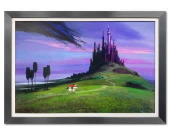 Peter Ellenshaw (1913-2007), "El rescate de Aurora", prueba de edición limitada enmarcada sobre lienzo de Disney Fine Art.