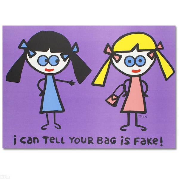 Todd Goldman Pop Art Lithograph: "I Can Tell Your Bag is Fake" (Signed)