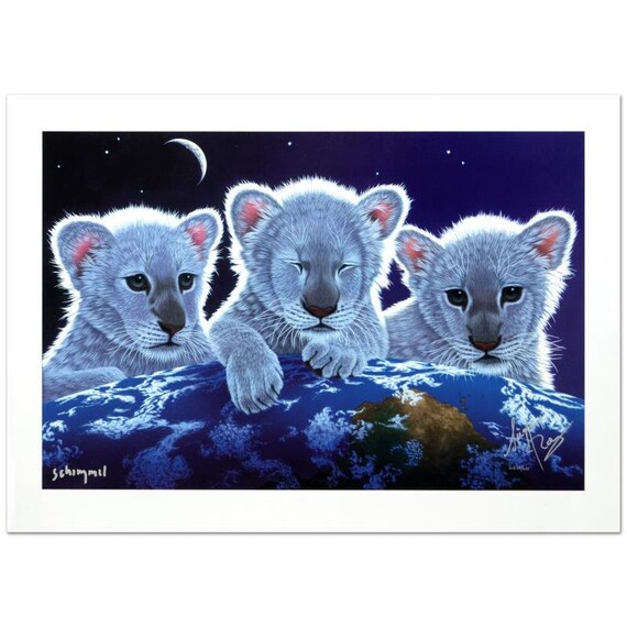 William Schimmel Lion Cub Print: Signed Limited Edition Art (36