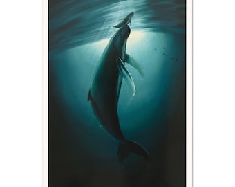 Wyland, "The First Breath" Limited Edition Lithograph, Numbered and Hand Signed with Certificate of Authenticity.