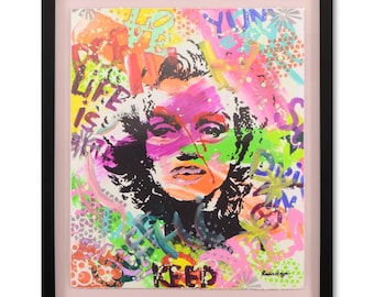 Nastya Rovenskaya, "Model" Framed Unique Mixed Media, Hand Signed with Letter of Authenticity.