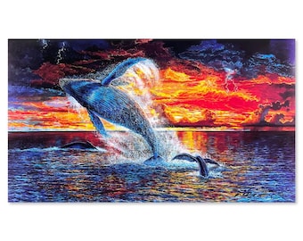 Discovery off Anahola ネルソン マリンアート イルカ Cherish Our Land & Sea: Robert Lyn Nelson - Discovery off Anahola