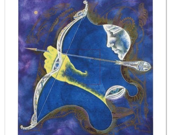 Lu Hong, "Sagittarius" Limited Edition Giclee, Numbered and Hand Signed with COA.