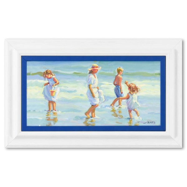 Lucelle Raad, "Family Outing" Framed Original Acrylic Painting on Canvas, Hand Signed with Letter of Authenticity.