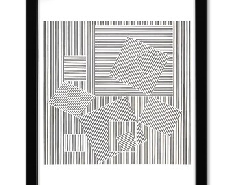 Victor Vasarely (1908-1997), "Naissance de la serie Ondulatoires" Framed 1973 Heliogravure Print with Letter of Authenticity