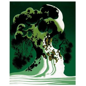 Eyvind Earle (1916-2000), "Snow Covered Bonsai" Limited Edition Serigraph on Paper; Numbered & Hand Signed; with Certificate of Authenticity