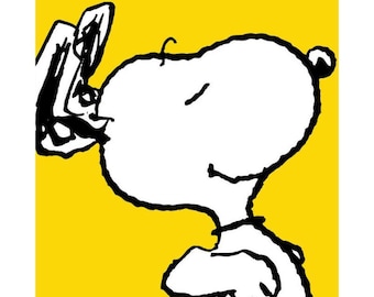バナー SNOOPY☆イエロー Snoopy 'yellow' Canvas Print: Limited Edition Fine Art (40