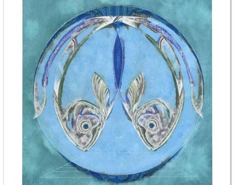 Lu Hong, "Pisces" Limited Edition Giclee, Numbered and Hand Signed with COA.