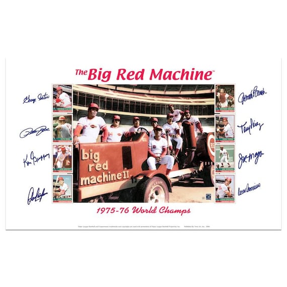 Big Red Machine Signed Lithograph: 1975-76 World Champs, With COA