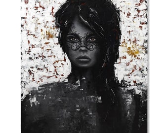 Trevor Mezak, "Zainna" Original Acrylic Painting on Canvas, Hand Signed with Letter Authenticity.
