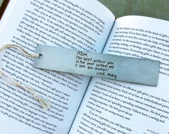 Bookmark Personalized, Handwriting or Font, Handwriting Engraved, Custom Unique Gift, Cool Gift, Gift for him or her, Personalized, Memorial
