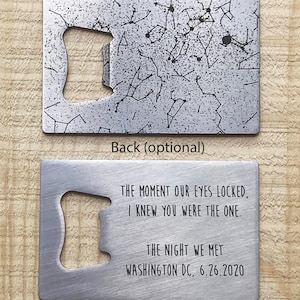 Sternkarte Flaschenöffner Geschenk für Ihn Freund Freundin Ehemann Frau Freundin Partner Hochzeit Jahrestag Geburtstag Einzigartige Besonderer Moment