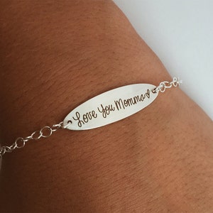 Gepersonaliseerde Zilveren armband werkelijke handschrift Bridemaid bloemenmeisje Memorial handgeschreven handtekening keten mooie schattige moeder dochter