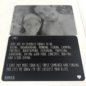 Personalized Photo Wallet Card Insert Picture Custom Deployment Military Metal Gift Husband Dad Boyfriend Guy Him Boudoir Valentine&#39;s Day