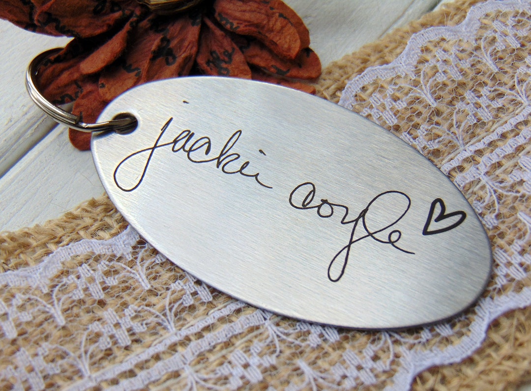 Handwriting Key Chain Handwritten or Font Custom Unique Personalized ...