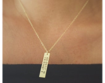 Bridesmaids Necklace - GPS Coordinates- Wedding Necklaces - Bridal Jewelry - Bridesmaid Gift - Mom Personalized Sorority Sister Bestfriend